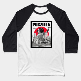 Pugzilla: The Pug Terror Baseball T-Shirt